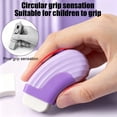 thumbnail image 4 of Hyknon Sliding Retractable Pencil Erasers, Push Pull Antis-Silp Plastic Sleeve Erasers, Cute Ergonomic curved Soft Rubber Eraser, Large Traceless Eraser for Office Drawing Stationery Supplies, Purple, 4 of 6