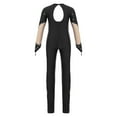 thumbnail image 4 of Alvivi Kids Girls Rhinestone Long Sleeve Figure Ice Skating Jumpsuit Unitard Gymnastics Dance Leotard Black 10, 4 of 7