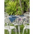 thumbnail image 3 of Outdoor Tablecloths with Umbrella Hole & Zipper, Spring Flowers Round Tablecloth 54 Inch, Vintage Floral Leaves Birds Farmhouse Plaid Waterproof Table Cloth, Patio/Pool/Picnic Table Covers, 3 of 8