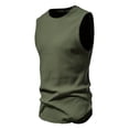 thumbnail image 2 of BXINGOHAI Men's Bodybuilding Tank Tops Workout Gym Shirt Muscle Fitness Athletic Stretch Cotton Top Sale Army Green,XXXL, 2 of 7