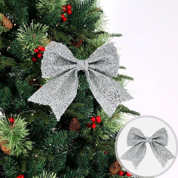 Lazo Navideño con Carita Brillante, Colgante para Árbol de Navidad, Lazo Decorativo para Regalo