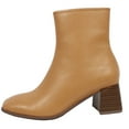 thumbnail image 2 of Delicious Women's Square Toe High Top Mid Block Heel Ankle Bootie, Natural ,  5.5 M US, 2 of 6
