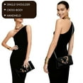 thumbnail image 3 of Xixirimido Women Clutch Bag Elegant PU Leather Evening Bags Envelope Handbags Clutch Purse with Detachable Chain for Party Wedding Prom, Black Cat Butterfly, 3 of 7