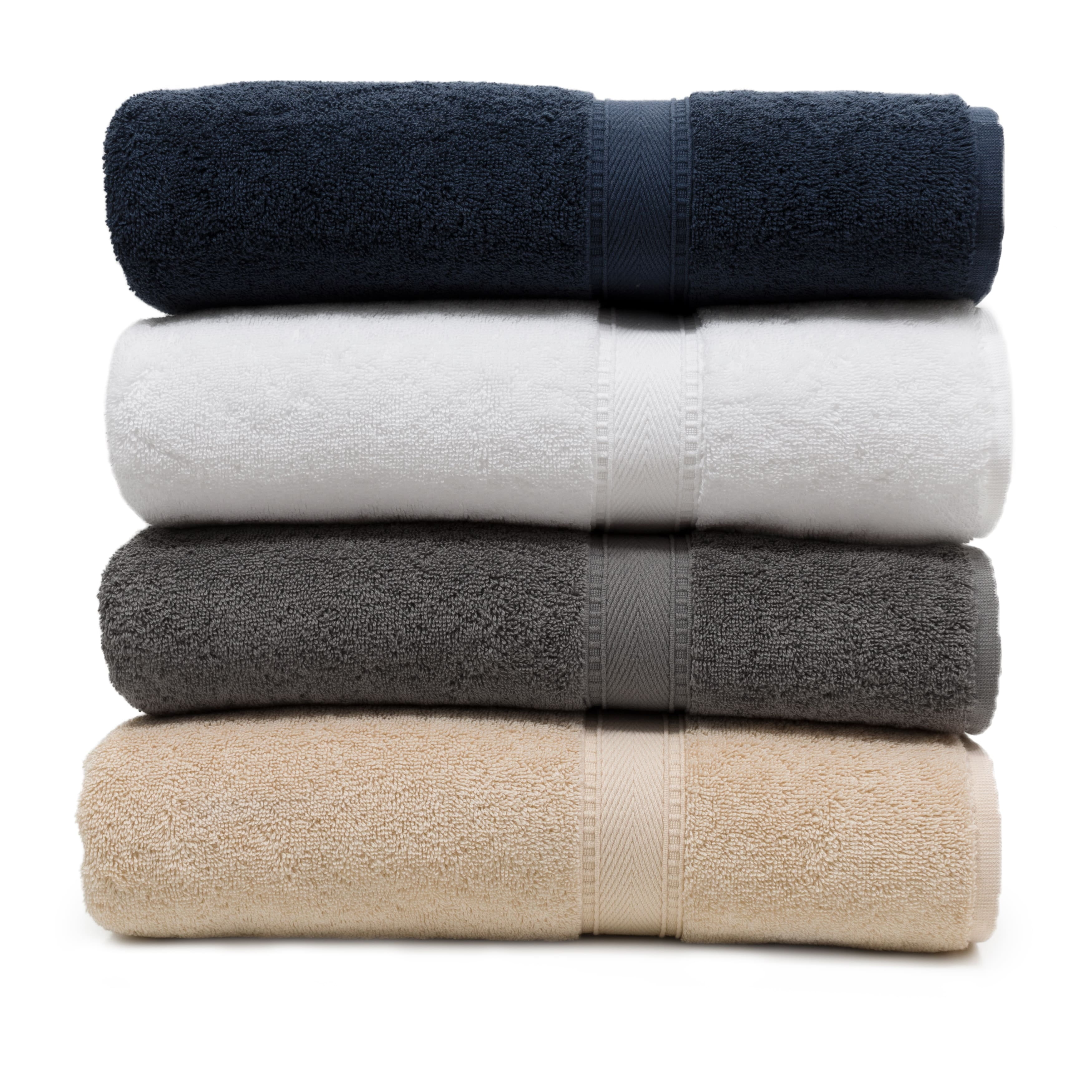 Authentic Hotel and Spa  Turkish Cotton 4-piece Towels Set Navy Blue