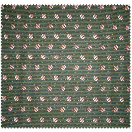 Circles On Stripes Print Fabric by the Yard