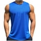 thumbnail image 2 of pstuiky Camiseta sin mangas para hombre, Jersey deportivo informal de cuello redondo de malla de color sólido para hombre, sin mangas, a la moda Chaleco de hombre l, 2 of 6