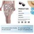 thumbnail image 6 of KLL Rose Flowers Print Women's Sarong Coverups Short Bathing Suit Wrap Skirt Beach Wrap Swimsuit Cover Ups, 6 of 6