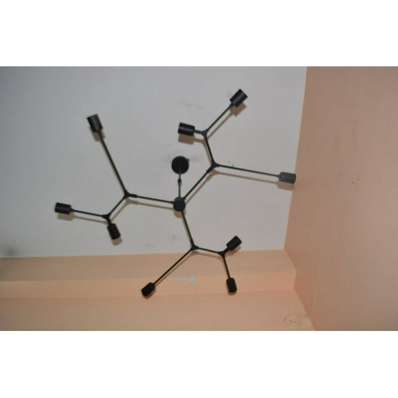 9 Holder Mid Century Chandelier - Matt Black Ceiling Sputnik Chandelier