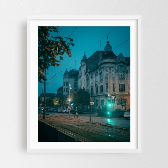 Bulevardul Regele Carol I, Timișoara - Timișoara Județul Timiș Romania Photography White Framed Wall Art Print 16 x 20 inches