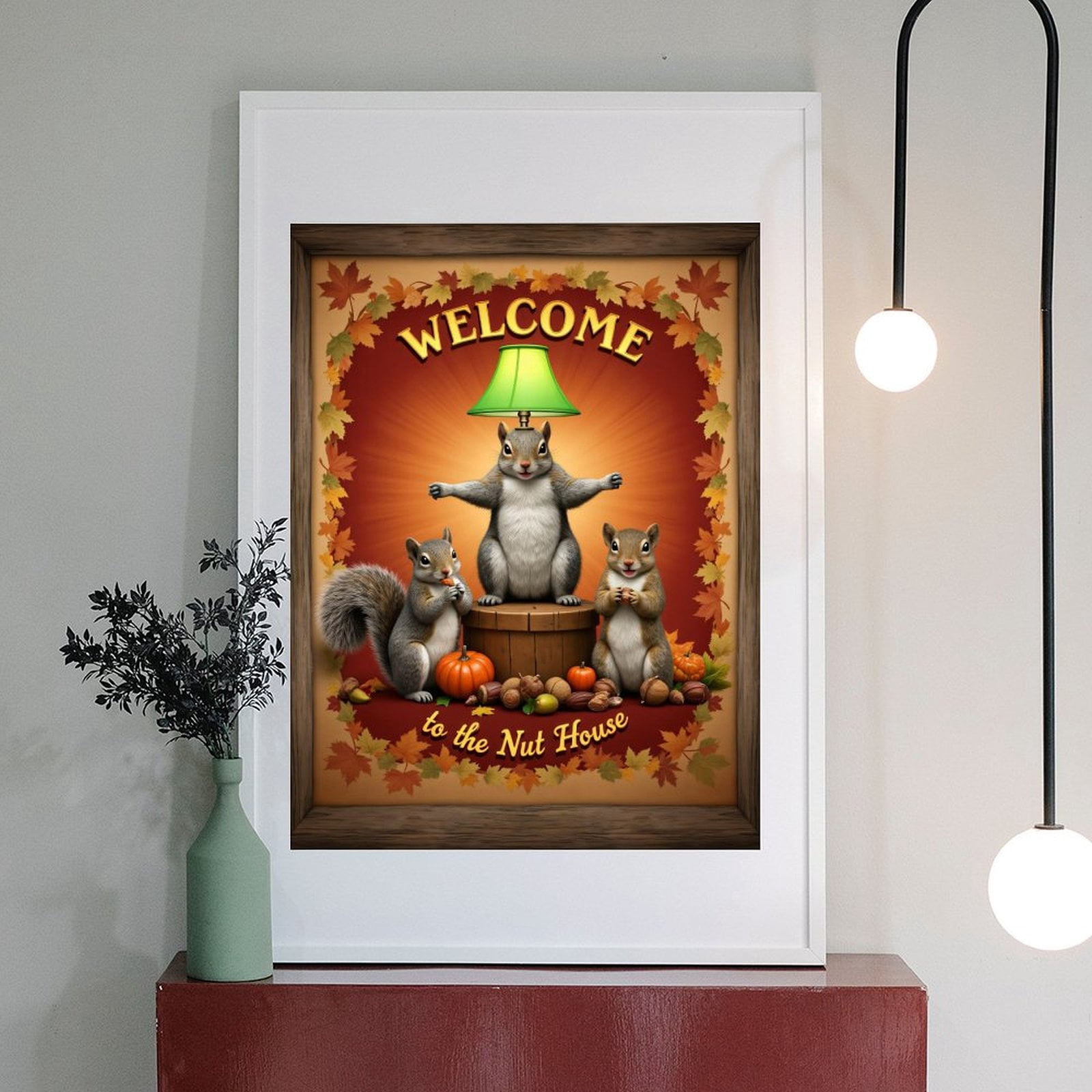 Diamond Art Kit for Adults, Squirrels Autumn Welcome Gathering Diamond Painting for Adults Beginners, 5D DIY Diamond Art Painting Kits, Colorful Diamond Painting Craft for Home Decor 12x16