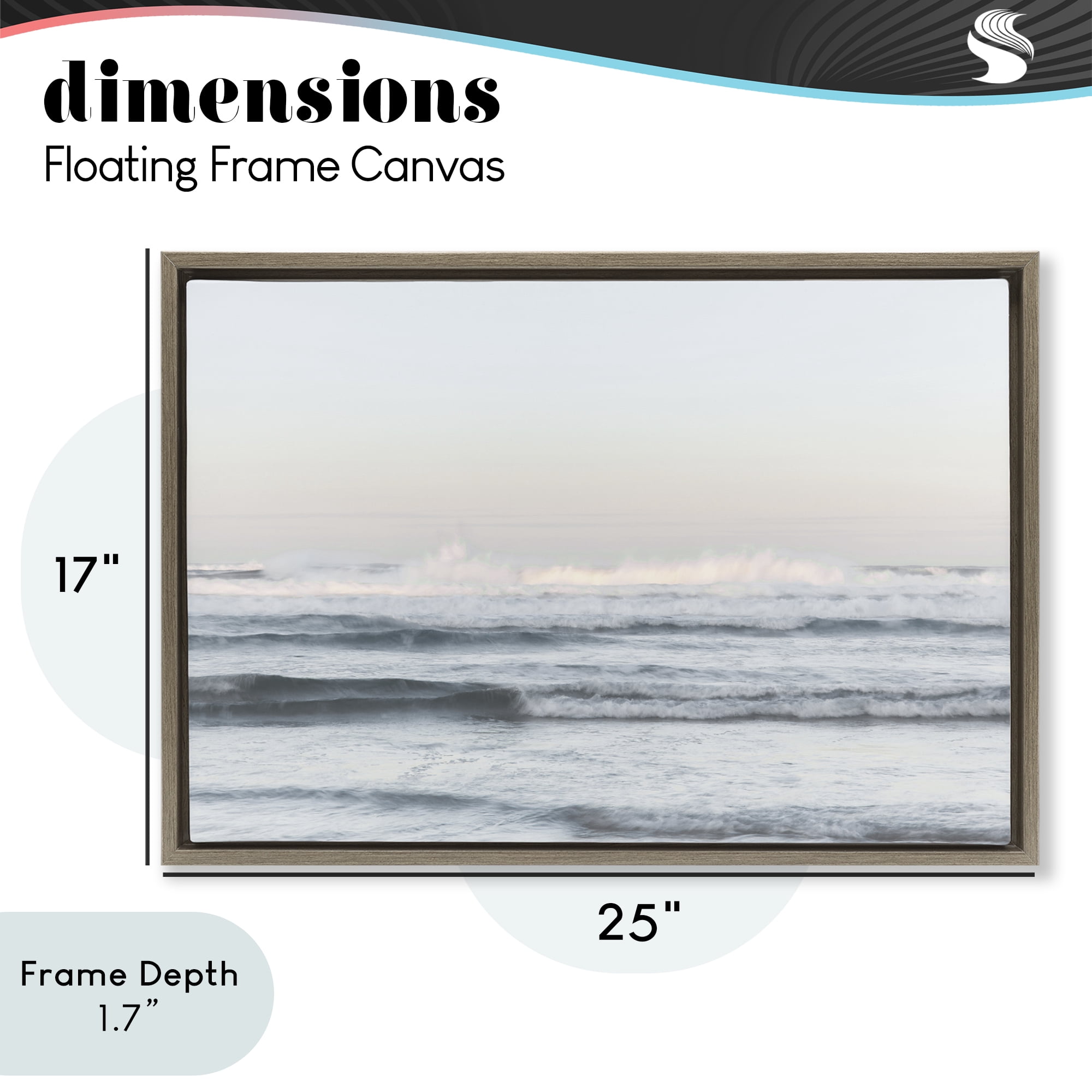 Stupell Industries Serene Ocean Waves Calmness Brown Framed Floater Canvas Wall Art, design by Melissa McClain
