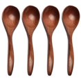 thumbnail image 1 of Cterwk - Juego de 4 cucharillas de madera para mesa, utensilios de cocina, cucharas pequeñas para servir sopa y postres, 1 of 8