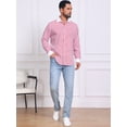 thumbnail image 2 of DARING DIVA Men's Striped Button Down Long Sleeve Stretch Shirts S Red, 2 of 7