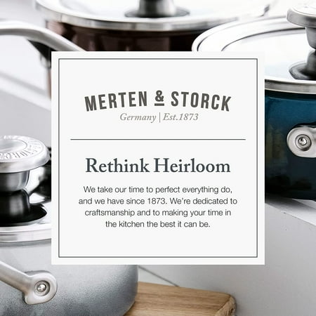 

& Storck European Crafted Steel Enameled Cookware 3.9QT Stock Pot with Lid Induction PFAS & PTFE Free Dishwasher Safe Oven & Broiler Safe Aegean Teal