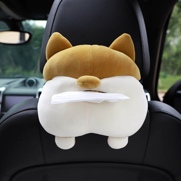 Caja de pañuelos de dibujos animados para coche, caja de cajón con reposabrazos colgante para asiento de coche de felpa bonita creativa Wmkox8yii jkg6124