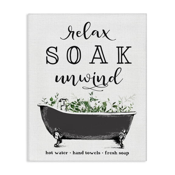 Vintage Bathing Reminders Canvas Wall Art, design by Lettered and Lined