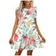 thumbnail image 1 of Puntoco Vestido De Manga Corta Con Cuello En V, Vestido De Verano Para Mujer, Cuello Redondo, Estampado Casual, Manga Corta, Vestido Con Volantes, Verde Xxxl, 1 of 4