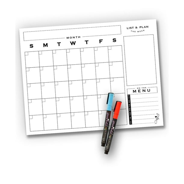 dry-erase-monthly-calendar-for-fridge-magnetic-whiteboard-with-menu-18-x14-includes-2-markers-walmart-com
