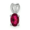 thumbnail image 1 of 925 Sterling Silver Rhodium Plated Created Ruby Pendant, 1 of 2