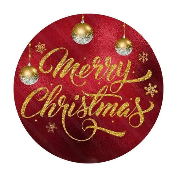 geerera Christmas Round Rug, Washable Round Area Rug, Non-Slip Washable Carpet for Bedroom, Entryway, Living Room, Dining Room