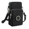 thumbnail image 2 of Lilgiuy Small Crossbody Wallet for Women Phone Bag 3 Layer Large Capacity Mini Crossbody Purse Cell Phone Shoulder Bag Mini Wallet Over Shoulder Strap Gift for Mum, Wife, Girlfriend, Black, 2 of 7