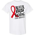 thumbnail image 3 of Inktastic Never Stop Fighting Stroke Awareness Red Ribbon T-Shirt, 3 of 5