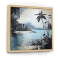 thumbnail image 2 of Designart "Tropical Palms: Blue & Grey Collage I" Coastal Floater Framed Wall Art Prints, 2 of 5