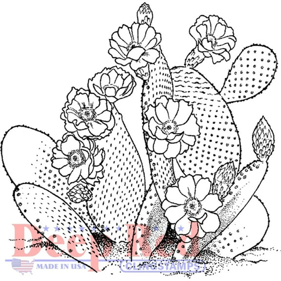 Deep Red Stamps 3X405610 Deep Red Cling Stamp 2.1"X2" - Desert Cactus