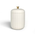thumbnail image 3 of Beautiful Fluted Stoneware 2-Piece Vanity Jar Set by Drew Barrymore, Off White, 3 of 3