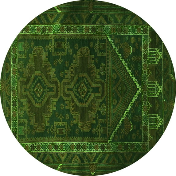 Ahgly Company Indoor Round Persian Green Traditional Area Rugs, 5' Round