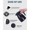thumbnail image 3 of 1l / 34oz Thermal Coffee Carafe  Insulated Stainless Steel Carafes For Keeping Hot/double Walled Vacuum (black), 3 of 9