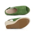 thumbnail image 4 of BLISSFUL STEP Women's Espadrilles Platform Heel Wedges Sandals Olive Green 6, 4 of 7