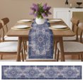 thumbnail image 6 of Retro Bohemia Table Runner 70 Inches Long,Southwest Ethnic Tribal Geometric Print Purple Cotton Linen Table Runners Dresser Scarves,Fabric Tabletop Scarf Furniture Cover for Home Dinner Party 13"x70", 6 of 9