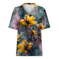 thumbnail image 4 of Styesk Hauts pour Femmes T-Shirts d'Été à Col en V pour Femmes T-Shirts Imprimés Amples Décontractés, 4 of 4