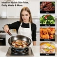 thumbnail image 6 of 12" Carbon Steel Wok Nonstick Stir-Fry Pan with Lid & Utensil Set, Works on Induction Gas Electric Open Fire for Cooking Camping, 6 of 8