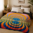 thumbnail image 3 of SPXUBZ Abstract Spiral Flannel Fleece Blanket Modern Optical Art Throw Blanket Geometric Pattern Soft Cozy Blanket for Couch Bedroom 50"x40", 3 of 5