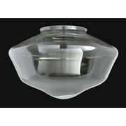B&P Lamp® 14" Diameter, Clear Glass Schoolhouse Shade, 6" Fitter