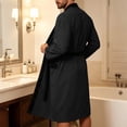 thumbnail image 6 of successthop Bathrobes for Men Long Sleeves Bathrobe Knee Homewear Belted Sleepwear Jacquard After Bath Fall Loungewear, 6 of 8