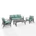 thumbnail image 3 of Crosley Furniture Kaplan 4 Piece Metal Outdoor Sofa Set in Mist Green, 3 of 15