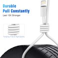 thumbnail image 4 of Cable de carga OCEEK para iPhone 3, 1,8 m, certificado MFi, blanco, 4 of 7
