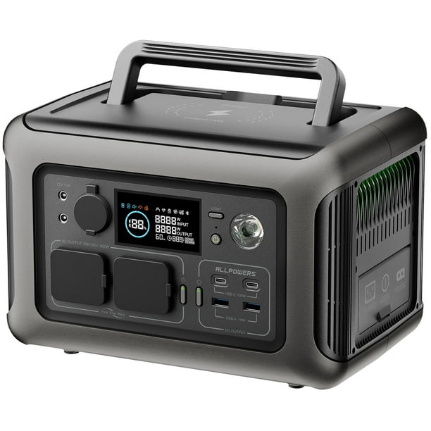 Centrale électrique Portable Allpowers R600 - 600W 299Wh LiFePO4 - Noire
