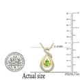 thumbnail image 3 of Dazzlingrock Collection 6X4mm Pear Peridot & Round White Diamond Swirl Infinity Teardrop Pendant for Women with 18 Inch Gold Chain (0.10 ctw, Color I-J, Clarity I2-I3) in 10K Yellow Gold, 3 of 4
