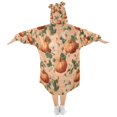 thumbnail image 2 of Wearable Blanket with Sleeves and Pocket Oversized Hooded Sweatshirt 3-14 YR Halloween Pumpkins and Flowers S, 2 of 7