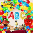 thumbnail image 3 of Abc Juego De Arco De Regreso A La Escuela Adorno De Jardín Alternativo - Paquete De 129 Globos De Manzana, Globo De Autobús Escolar - Decoraciones De Bienvenida De Regreso A La Escuela para El Ho, 3 of 5