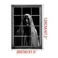 thumbnail image 3 of Diceymbol Halloween Ghost Woman Window Curtain Scary Door Hanging Decoration with High-Definition Print for Party and Home Decor, 3 of 8