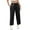 Black, variant on Seductiva Women's Wide Leg Pants Womens Casual Cotton Linen Pants Lightweight Elastic Waist Cropped Pants Plus Size Solid Trousers Beach Pants Loose Fit