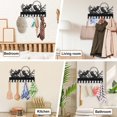 thumbnail image 4 of Iron Wall Mounted Hook Hangers Decorative Organizer Rack with Screws 10 Hooks for Bag Clothes Key Scarf Hanging Holder Raven 250x400mm, 4 of 9