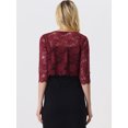 thumbnail image 4 of Cárdigan Elegante de Bolero Allegra K Rojo Clarete S, 4 of 5