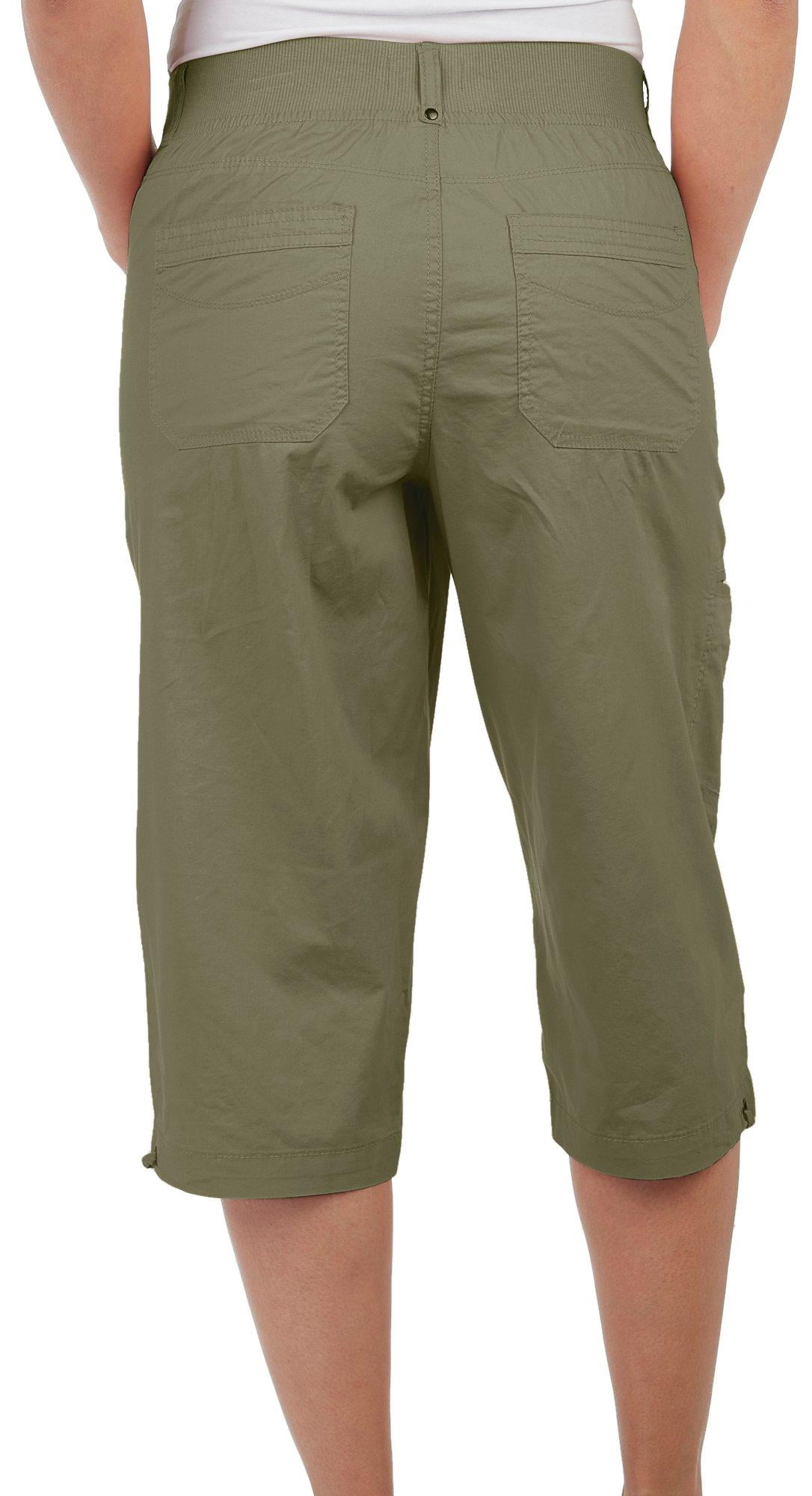 Dash Womens Solid Valerie Cargo Capris X-Large Olive green - Walmart.com