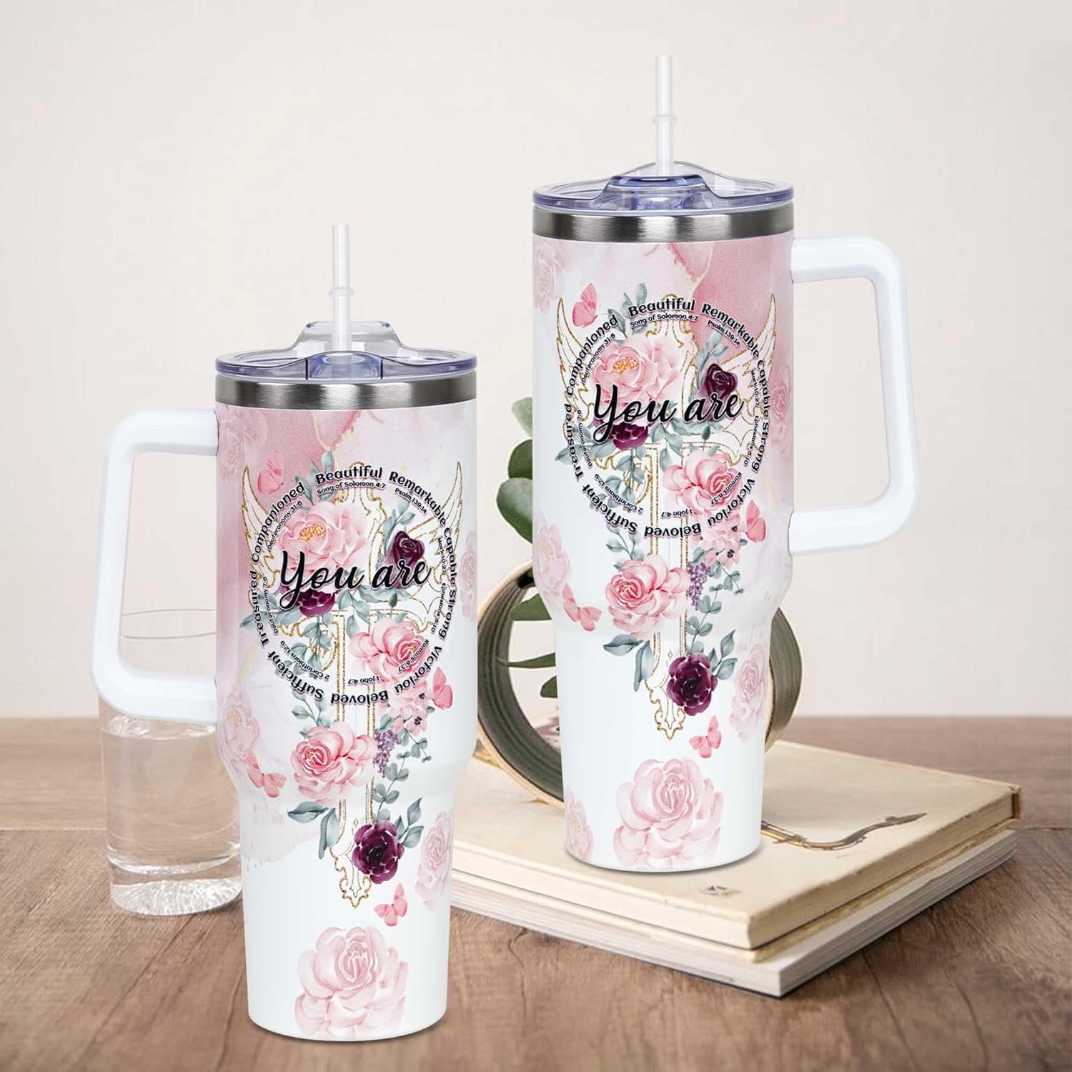 Christian Gifts For Women, Mothers Day Gifts for Women, 40 OZ Christian Tumbler Cup, Birthday, Christmas, Religious, Inspirational, Thank You Coworker, Friends Gifts Idea - You Are Tumbler